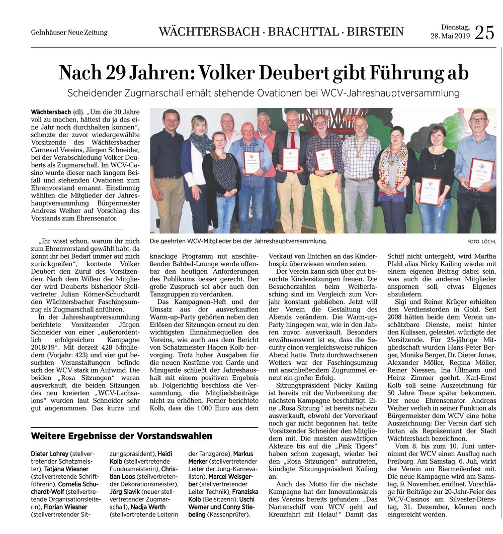 Ausschnitt GNZ vom 28.5.2019